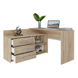 Dany Corner Desk With Drawers Sonoma Oak - thumbnail 3