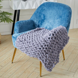 Living And Home Grey Soft Handwoven Knitted Chenille Blanket For Couch And Bed 60Cm L X 60Cm W