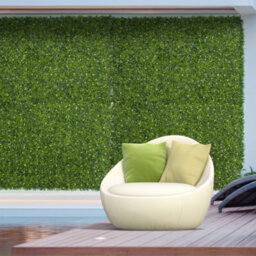 Outsunny 12Pcs 50Cm X 50Cm Artificial Boxwood Panel Milan Grass With Flowers - thumbnail 1