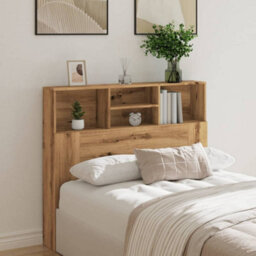 Berkfield Headboard Cabinet Artisian Oak 120X19X103.5 Cm Engineered Wood - thumbnail 3