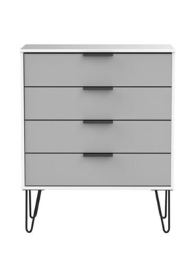 Osaka 4 Drawer Chest Of Drawers In Grey & White (Ready Assembled) - image 1