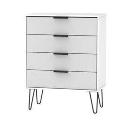 Osaka 4 Drawer Chest Of Drawers In Grey & White (Ready Assembled) - thumbnail 2