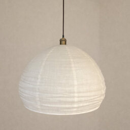 CGC Interiors Cgc Hester White Linen Large Round Hand Made Lampshade
