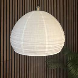 CGC Interiors Cgc Hester White Linen Large Round Hand Made Lampshade - thumbnail 3