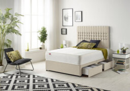 Somnior Beds Somnior Galaxy Tweed Natural 3Ft Memory Foam Divan Bed With 2 Drawers, Mattress & Headboard - Single - thumbnail 3
