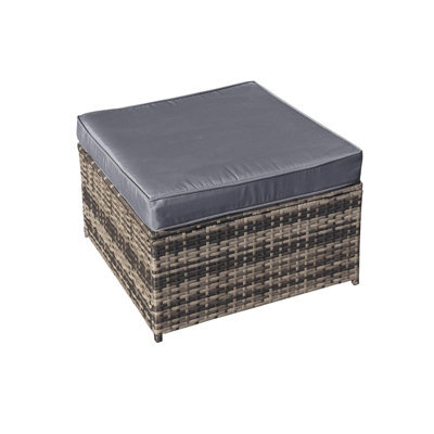 OSeasons Malta Rattan Footstool In Walnut Grey - image 1