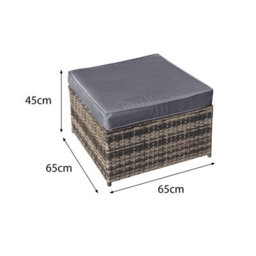 OSeasons Malta Rattan Footstool In Walnut Grey - thumbnail 2