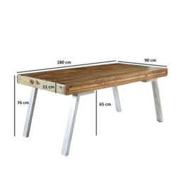 Buttercup Farm Aspen Large Dining Table - Metal/wood - L90 X W180 X H76 Cm - thumbnail 3