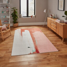 Ivory Luxurious Modern Abstract Easy To Clean Bedroom & Living Room Rug -120Cm X 170Cm - thumbnail 1
