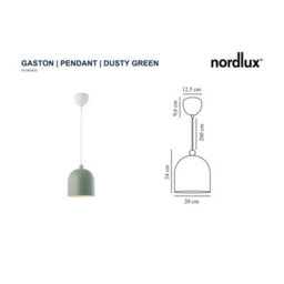 Nordlux Gaston Metal Pendant Light White Inner Green,mains - thumbnail 4