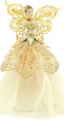 Festive Fabric Angel Christmas Tree Topper - 23 Cm - Gold