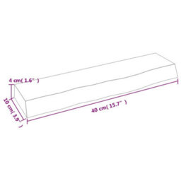 Berkfield Wall Shelf Light Brown 40X10X4 Cm Treated Solid Wood Oak - thumbnail 4