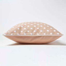 Homescapes Cotton Beige Stars Cushion Cover, 60 X 60 Cm - thumbnail 3
