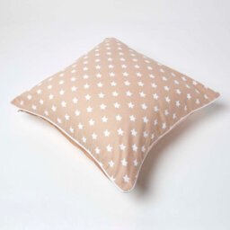 Homescapes Cotton Beige Stars Cushion Cover, 60 X 60 Cm - thumbnail 4
