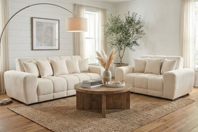Stratus Interiors Jacob Bubble Cloud Sofa Set - Oatmeal, 2 & 3 Seater Comfy Design - image 1