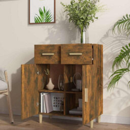 Berkfield Classic Sideboard Smoked Oak 69.5X34X90 Cm Engineered Wood - thumbnail 6