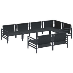 Berkfield Garden Sofa Set With Cushion 7 Pcs Anthracite Steel & Fabric - thumbnail 6