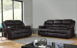 2 Seat + 3 Seat Set Brown Recliner Sofa Leather Bonded Reclining Sofa Suite Sofas Chair D Pro T Homeware