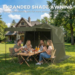Outsunny Pop Up Gazebo Waterproof With Awning 2 X 2 M Army Green - thumbnail 5