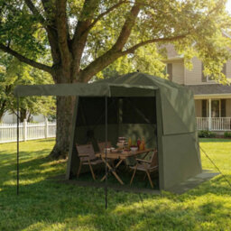 Outsunny Pop Up Gazebo Waterproof With Awning 2 X 2 M Army Green - thumbnail 1