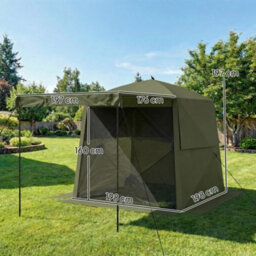Outsunny Pop Up Gazebo Waterproof With Awning 2 X 2 M Army Green - thumbnail 3