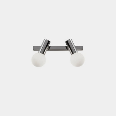 Luminosa Lighting Luminosa Mist Double Bathroom Twin Wall Light Metallic Black E14 - image 1