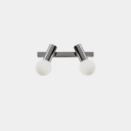 Luminosa Lighting Luminosa Mist Double Bathroom Twin Wall Light Metallic Black E14