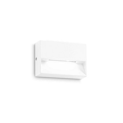 Ideal Lux Dedra Integrated Led Outdoor Rectangle Flush Wall Lamp White 160Lm 3000K Ip65