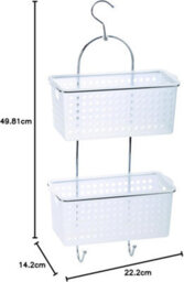 Blue Canyon 2 Tier Hanging Shower Caddy Plastic Basket Rust-Resistant No-Drill Bathroom Shelf Organizer - thumbnail 2