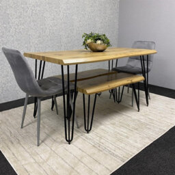 Kosy Koala Modern Dining Table Set With 2 Grey Velvet Chairs And 2 Benches Dining Room Furniture - thumbnail 9