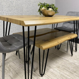 Kosy Koala Modern Dining Table Set With 2 Grey Velvet Chairs And 2 Benches Dining Room Furniture - thumbnail 8