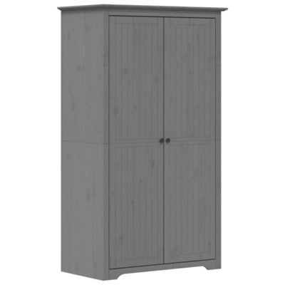 Berkfield Classic Wardrobe Bodo Grey 101X52X176.5 Cm Solid Wood Pine