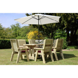 Churnet Valley Garden Furniture Ltd Ergo Table And Chair Set - With 6 Chairs - L250 X W290 X H105 Cm - Minimal Assembly Required - Set Of Waterproof Cushions Included - thumbnail 5