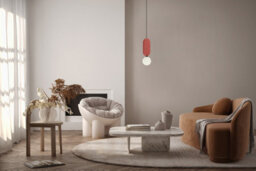 Luminosa Lighting Luminosa Lorenzo Slim Pendant Ceiling Light Red - thumbnail 3