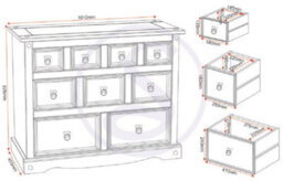 Seconique Corona 4+3+2 Drawer Merchant Chest Distressed Waxed Pine - thumbnail 8