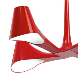 Luminosa Lighting Luminosa Ora Telescopic Convertible To Semi Flush 4 Light E27, Gloss Red/polished Chrome - thumbnail 6