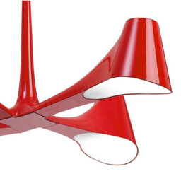 Luminosa Lighting Luminosa Ora Telescopic Convertible To Semi Flush 4 Light E27, Gloss Red/polished Chrome - thumbnail 7