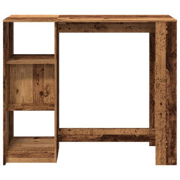 Berkfield Bar Table With Shelf Old Wood 124X46X103.5 Cm Engineered Wood - thumbnail 4