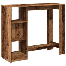 Berkfield Bar Table With Shelf Old Wood 124X46X103.5 Cm Engineered Wood - thumbnail 2