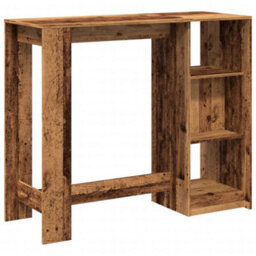 Berkfield Bar Table With Shelf Old Wood 124X46X103.5 Cm Engineered Wood - thumbnail 6