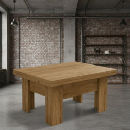 Eryk Modern Extendable Coffee Table Adjustable 100 To 200 Cm Design With Abs Edges In Ribbeck Oak Finish