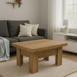 Eryk Modern Extendable Coffee Table Adjustable 100 To 200 Cm Design With Abs Edges In Ribbeck Oak Finish - thumbnail 2