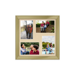 AK Frames 12X12 Gold Classic Multi Photo Frame With Ivory Mount - Holds 4 Apertures (4X) 6X4 Photos - thumbnail 1