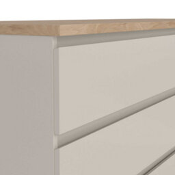 Wyld Haus Budapest Wide 6-Drawer Chest - Cream & Natural Oak Effect - thumbnail 6