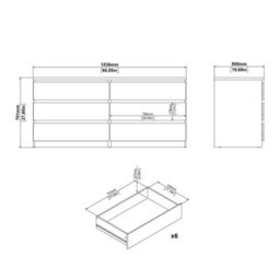 Wyld Haus Budapest Wide 6-Drawer Chest - Cream & Natural Oak Effect - thumbnail 8