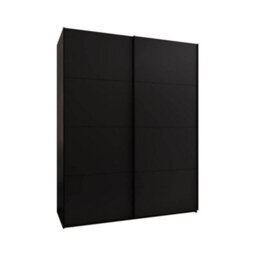 Arte Trosa I Black Sliding Door Wardrobe W1900mm H2450mm D640mm With Black Steel Handles - thumbnail 1