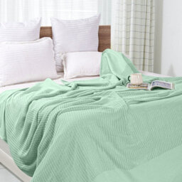 Ehc Lightweight Hand Woven Adult Cellular Cotton Blanket,double 230 X 230Cm, Sage - thumbnail 2