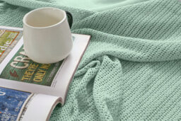 Ehc Lightweight Hand Woven Adult Cellular Cotton Blanket,double 230 X 230Cm, Sage - thumbnail 6