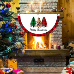Amorly 3Pcs Christmas Fan Shape Bunting Flags, Outdoor Xmas Banner, Festive Hanging Ornament For Home, Window And Winter Holiday Decor - thumbnail 9