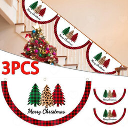 Amorly 3Pcs Christmas Fan Shape Bunting Flags, Outdoor Xmas Banner, Festive Hanging Ornament For Home, Window And Winter Holiday Decor - thumbnail 1